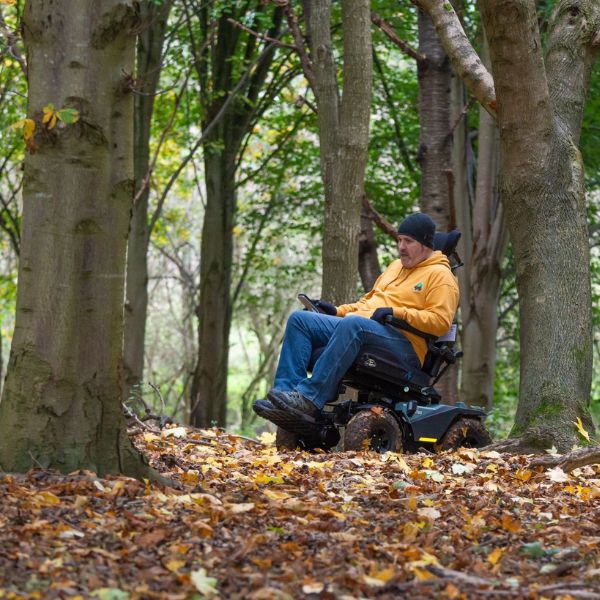 50 at 50 Nick Wilsons biggest challenge yet Nick in an off-road powerchair on a nature trail